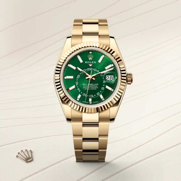 Rolexx SkyDweller Green Gold Oyster