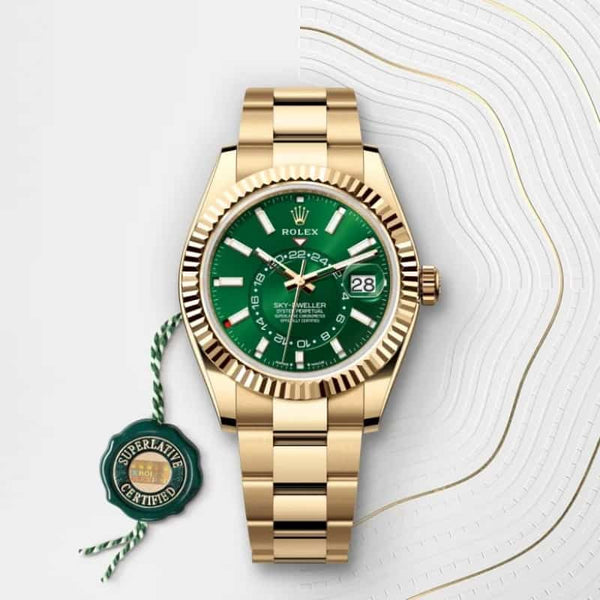 Rolexx SkyDweller Green Gold Oyster