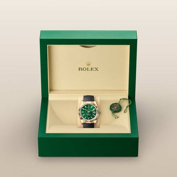 Rolexx SkyDweller Green Gold Oyster