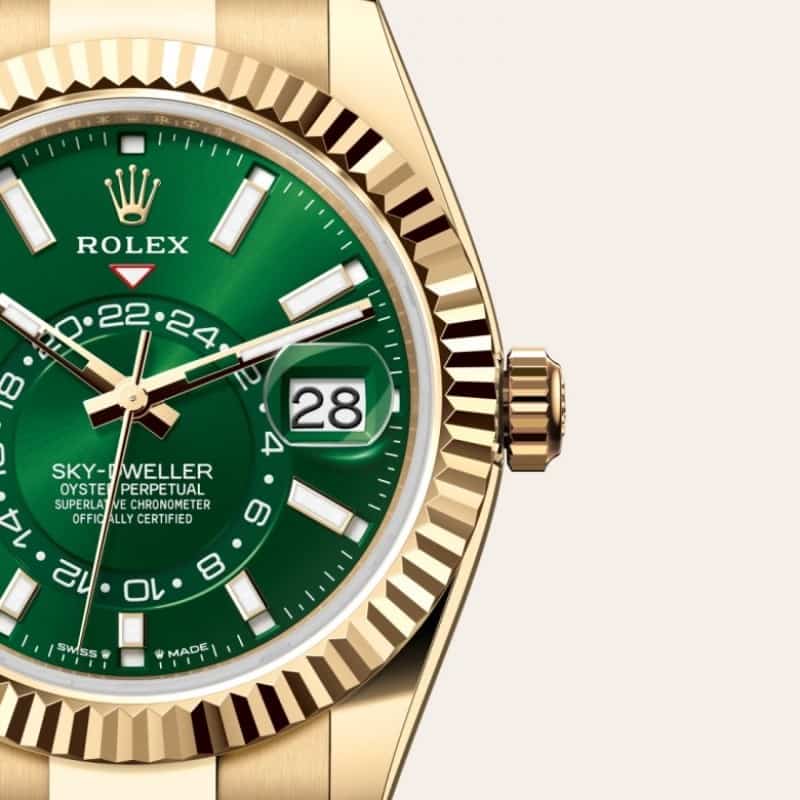 Rolexx SkyDweller Green Gold Oyster