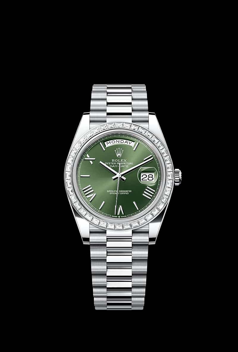 Rolexx Daydate Diamond Green Platin
