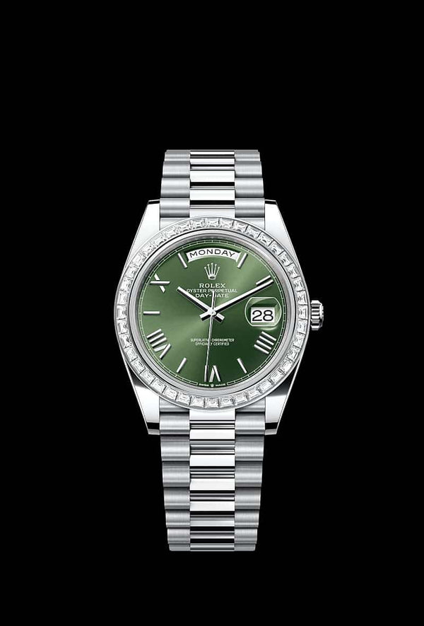 Rolexx Daydate Diamond Green Platin