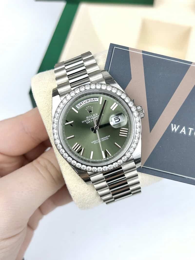 Rolexx Daydate Diamond Green Platin