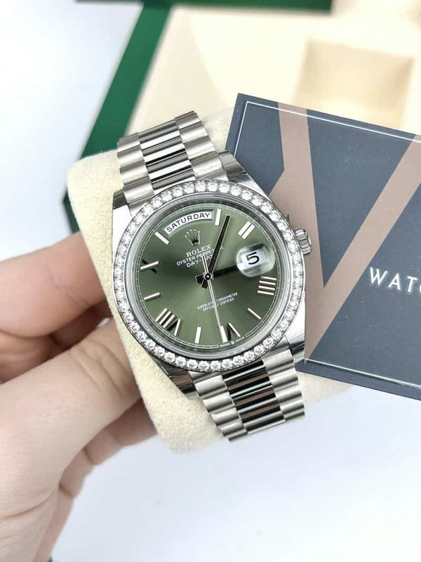 Rolexx Daydate Diamond Green Platin