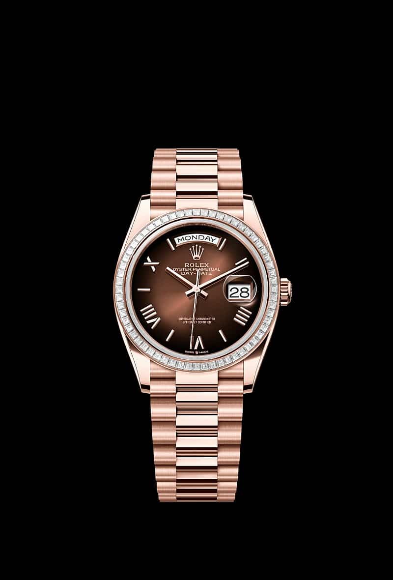 Rolexx Daydate Diamond Rose Gold Om