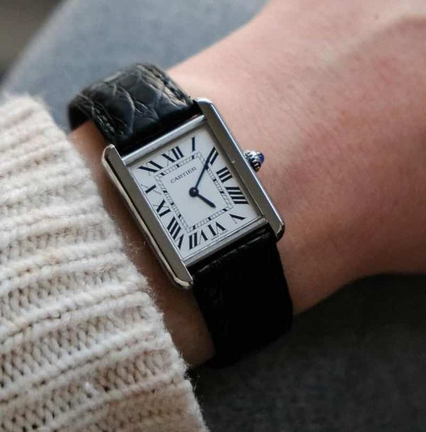 Cartierr Tank Solo Silver Black