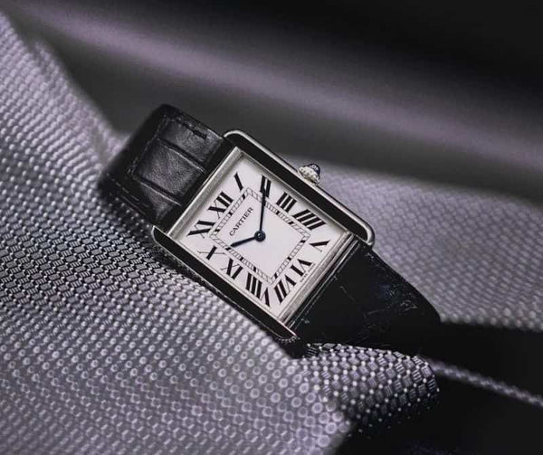 Cartierr Tank Solo Silver Black
