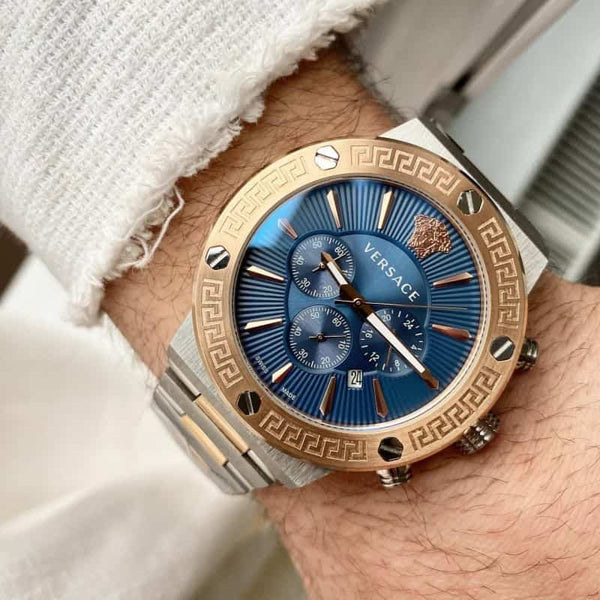 Versace Chronograph Blue Dual Tone