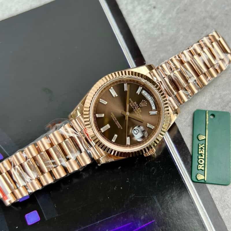 Rolexx daydate diamond brown zr