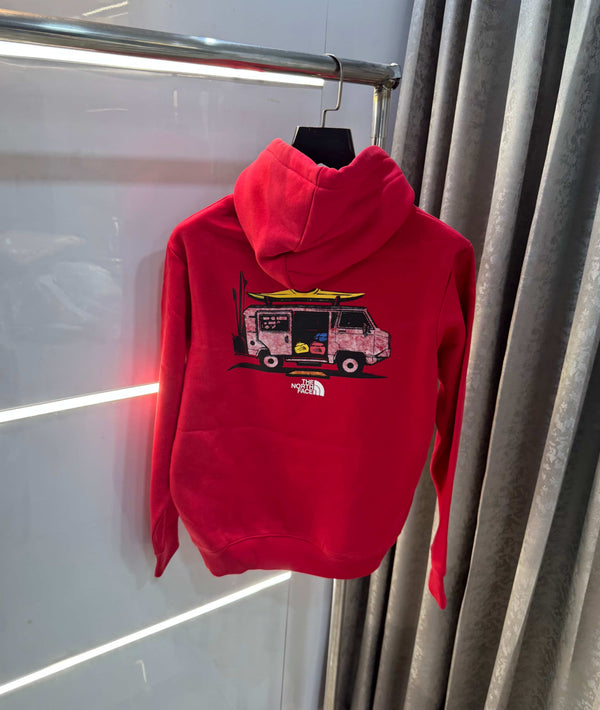 The  North Face Red Printed Imported Hoodie