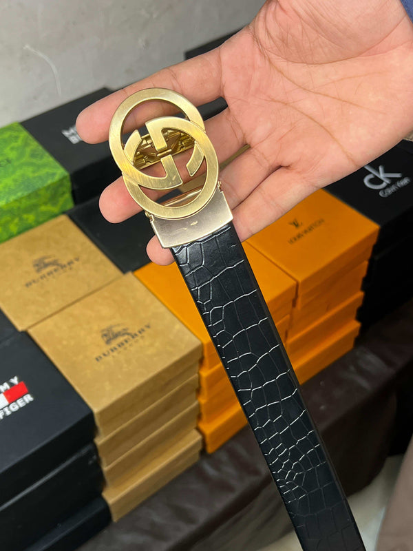gu..CCi. PREMIUM QUALITY IMPORTED AUTOLOCK CROCODILE BELT WITH OG BOx GG-213