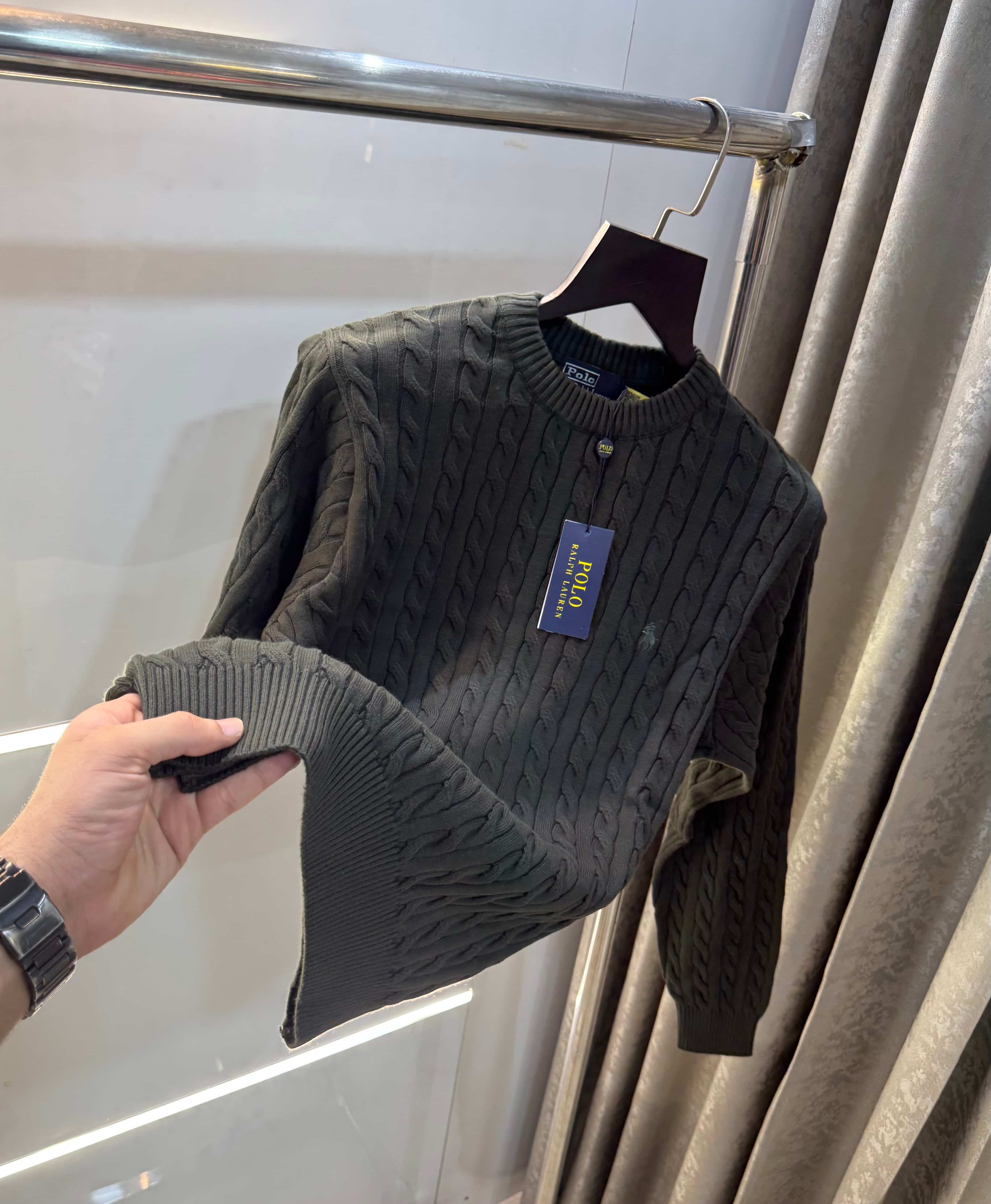 C Ralph  Lauren Olive Green Knitted Imported Pull Over Main image