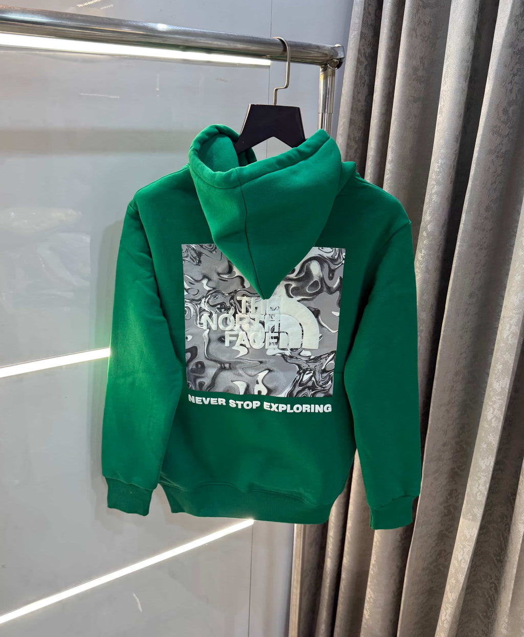 The  North Face Green Printed Imported Hoodie