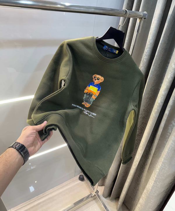Ralph  Lauren Olive Teddy Edition Imported Sweatshirt