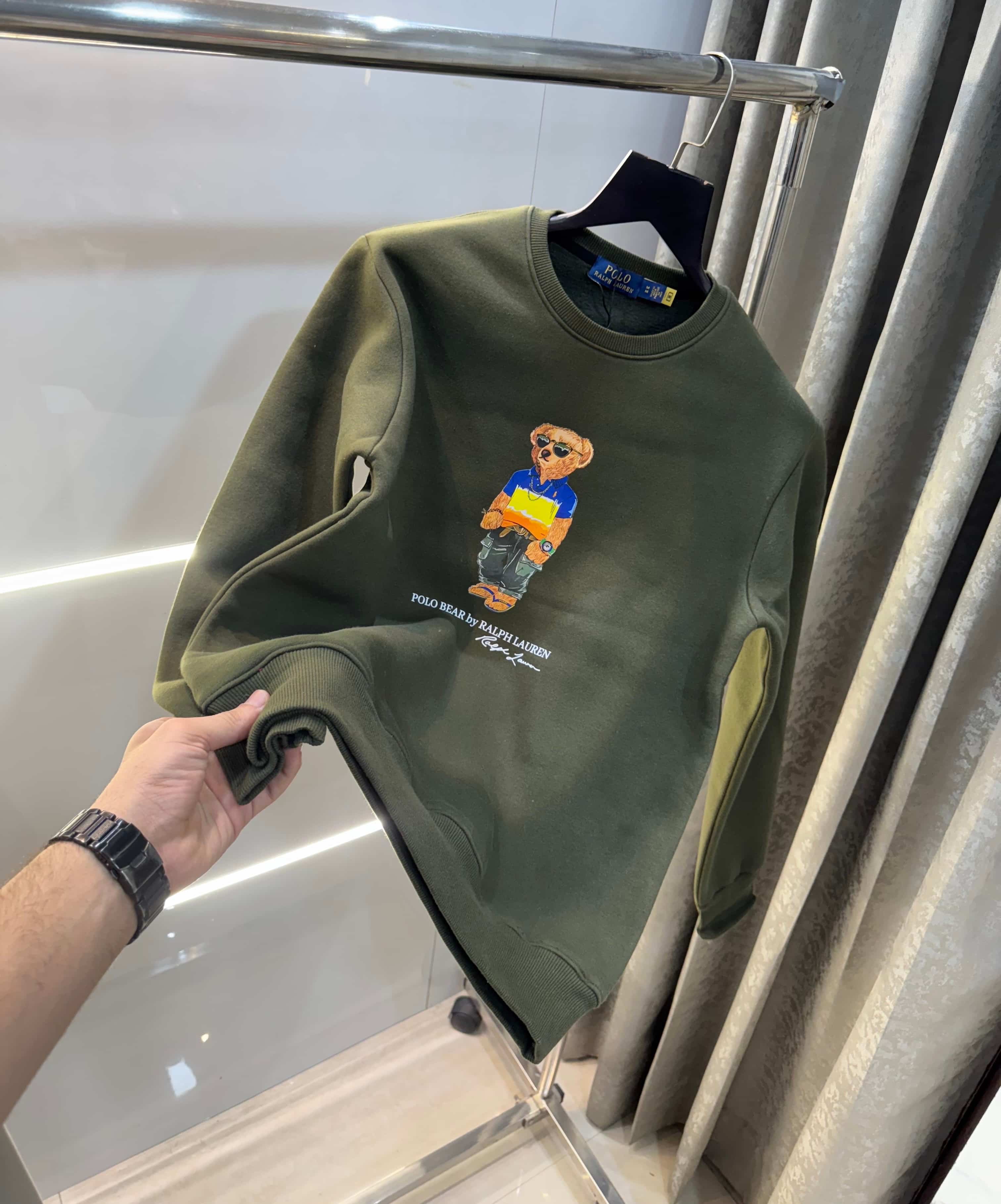 Ralp h  Lauren Olive Teddy Edition Imported Sweatshirt