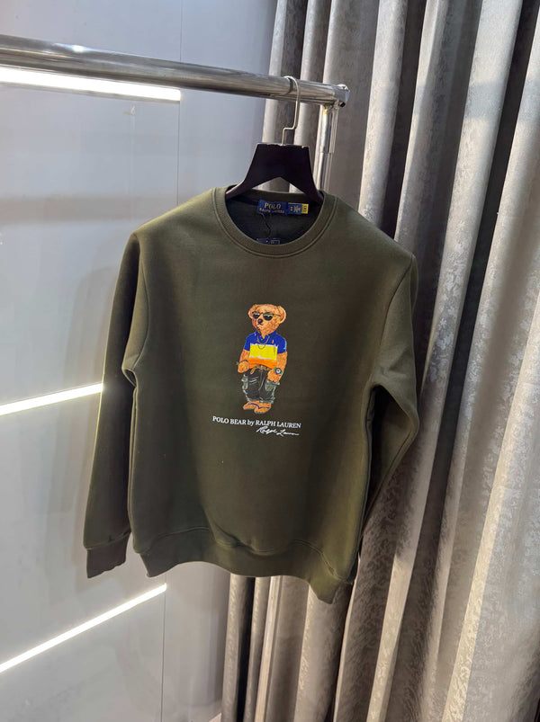 Ralph  Lauren Olive Teddy Edition Imported Sweatshirt