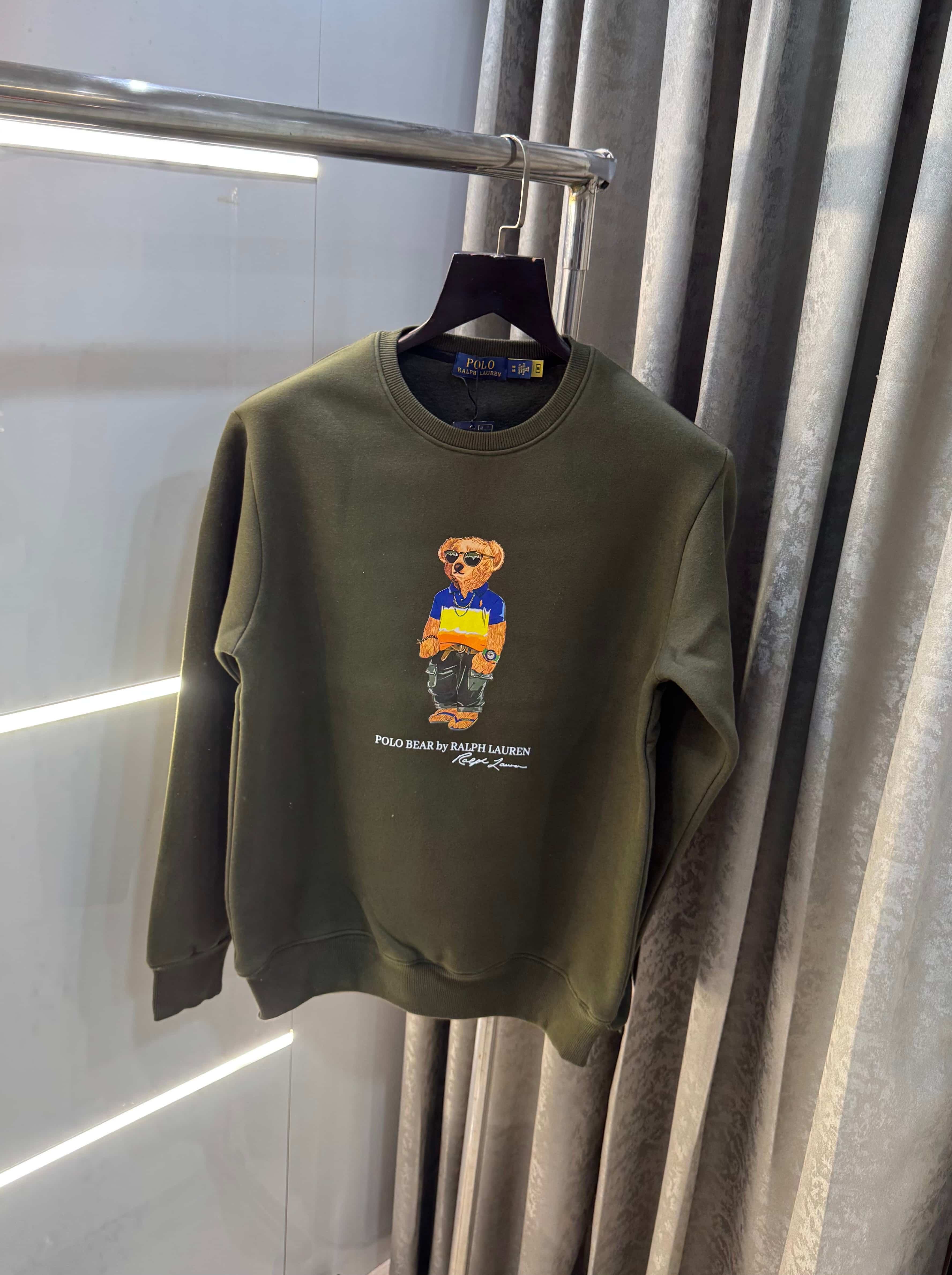 Ralp h  Lauren Olive Teddy Edition Imported Sweatshirt