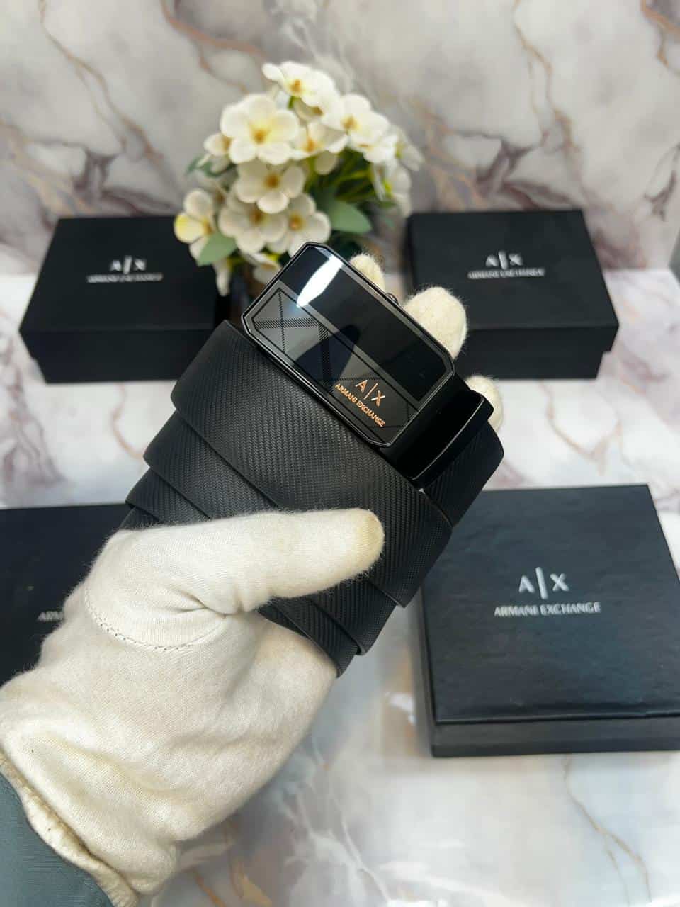 A......X @RMANI EXCHANGE PREMIUM QUALITY REVERSEABLE BELT WITH OG BOX AX-109