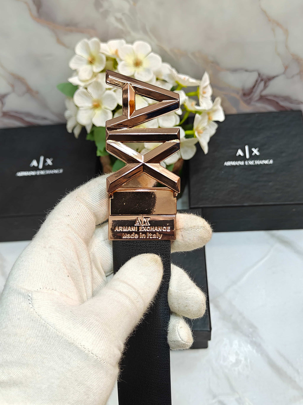 AX ARMANI EXCHANGE PREMIUM QUALITY REVERSEABLE BELT WITH OG BOX AX-112