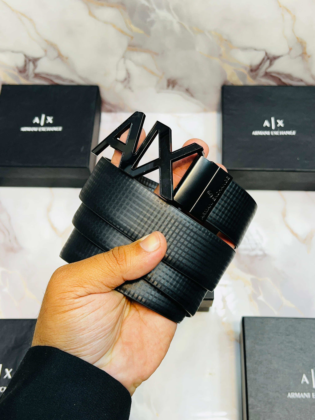 AX ARMANI EXCHANGE PREMIUM QUALITY REVERSEABLE BELT WITH OG BOX AX-113