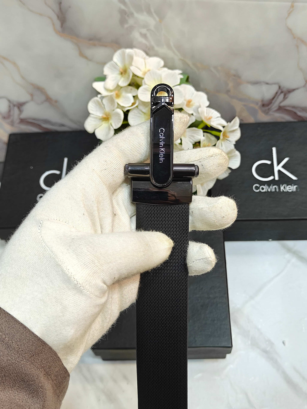 CK cALVIN KL·eIn PREMIUM QUALITY REVERSEABLE BELT WITH OG BOx CK-509