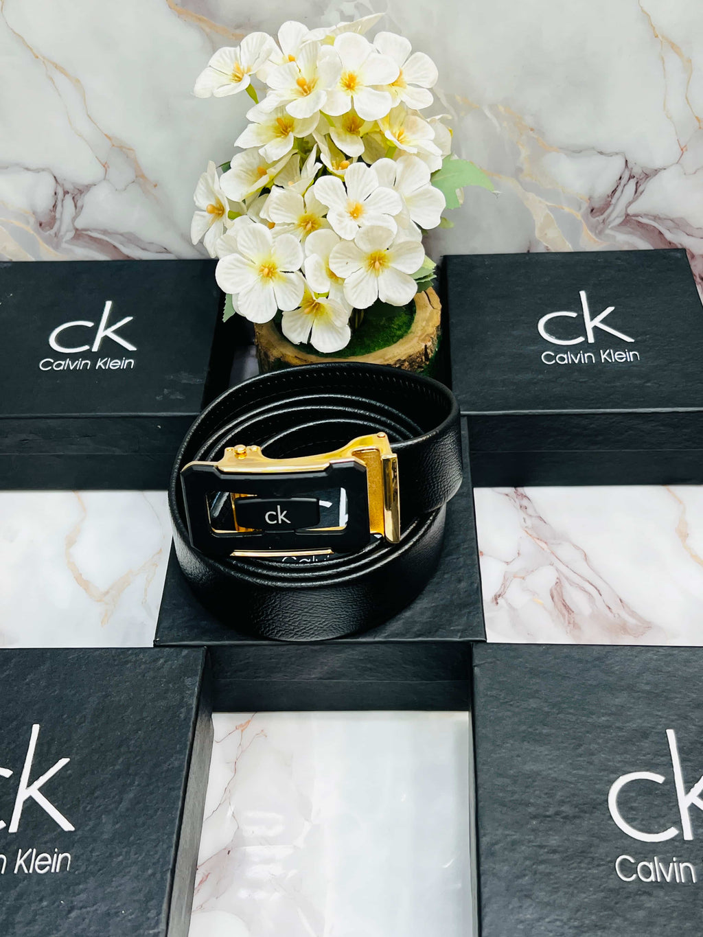 CK CALVIN KLEIN PREMIUM QUALITY IMPORTED AUTOLOCK BELT WITH OG BOX CK-101