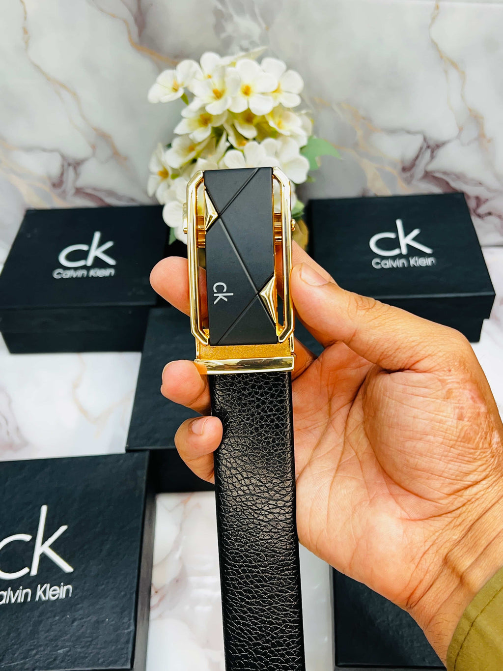 CK CALVIN KLEIN PREMIUM QUALITY IMPORTED AUTOLOCK BELT WITH OG BOX CK-103