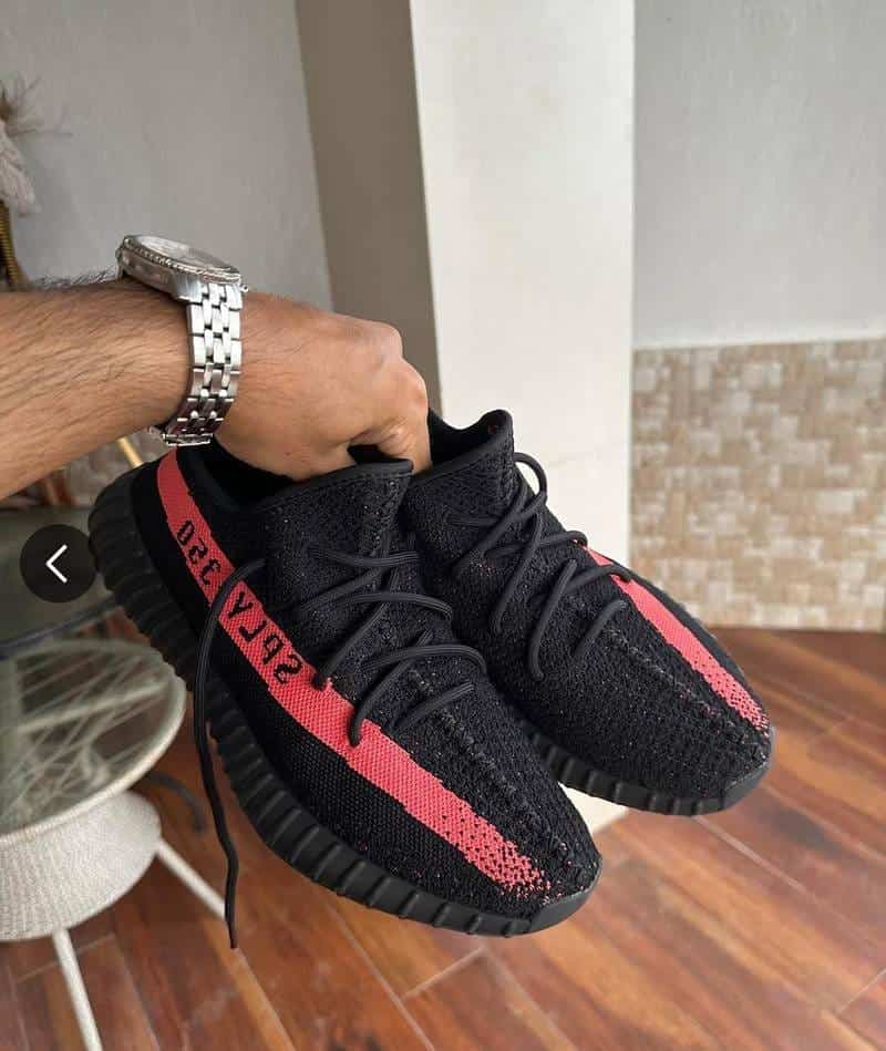 Adidas Yeezy Boost 350 v2 Core Black Red Semi UA with Full Accessories