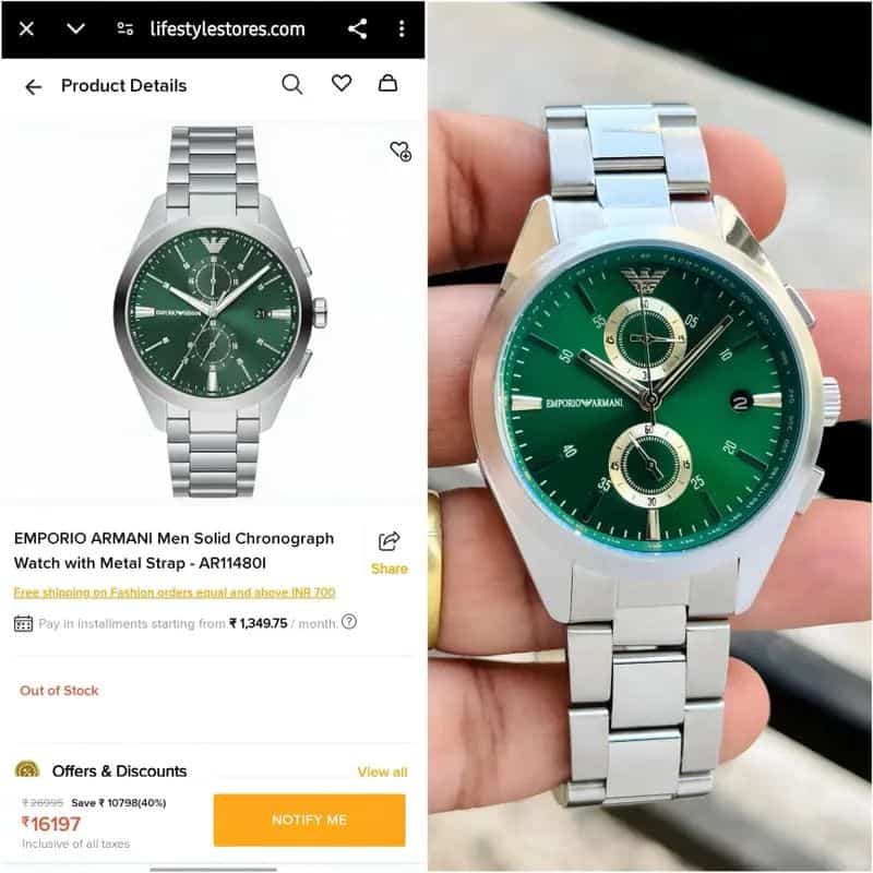 Emporio Arman.i Chrono Green dial