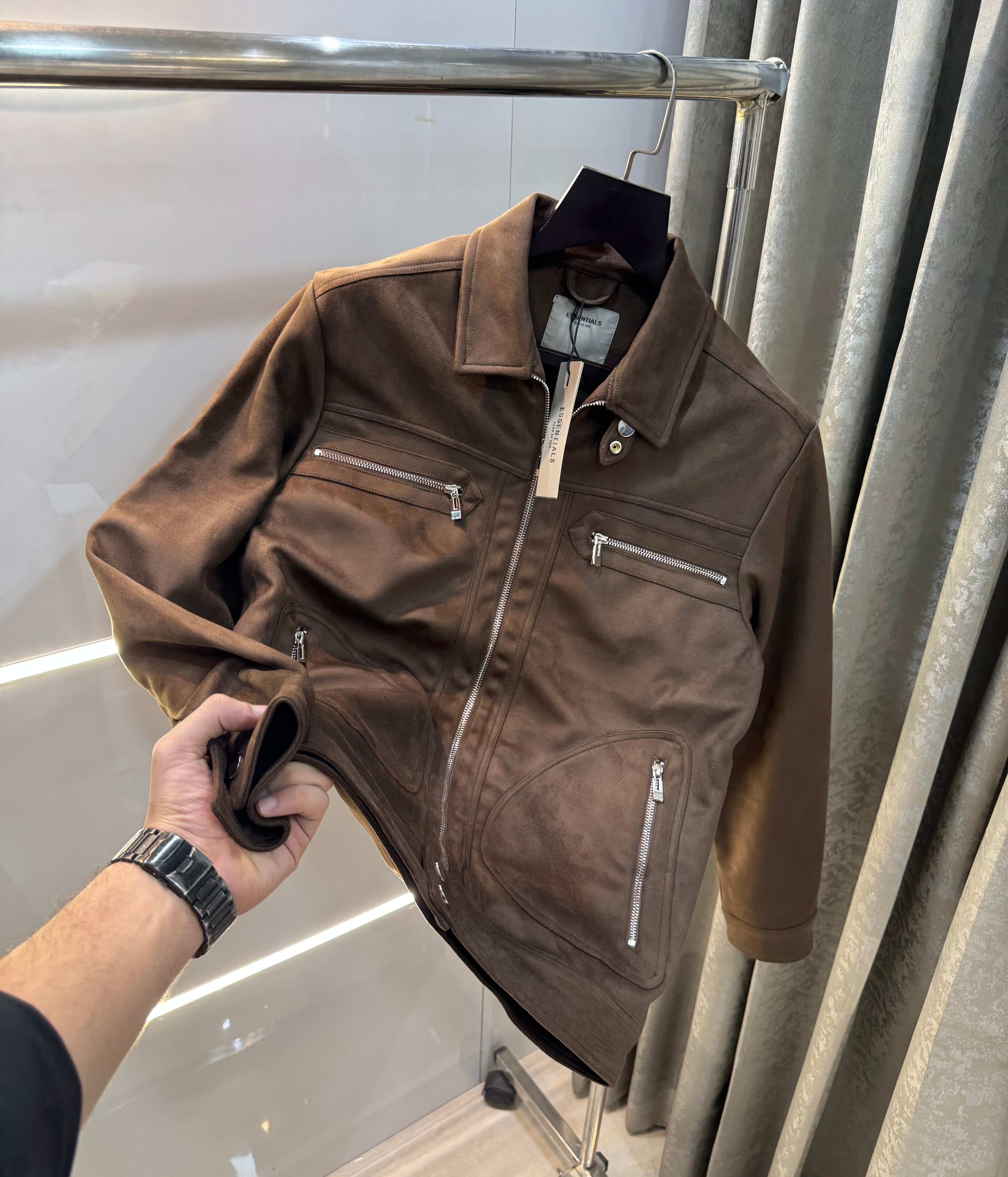 Essential fe4R. Of g-oD.. Dark Brown Imported Bomber Jacket