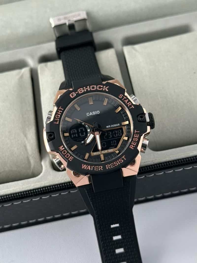 G SHOCK GA DUAL ANALOG GOLD BLACK
