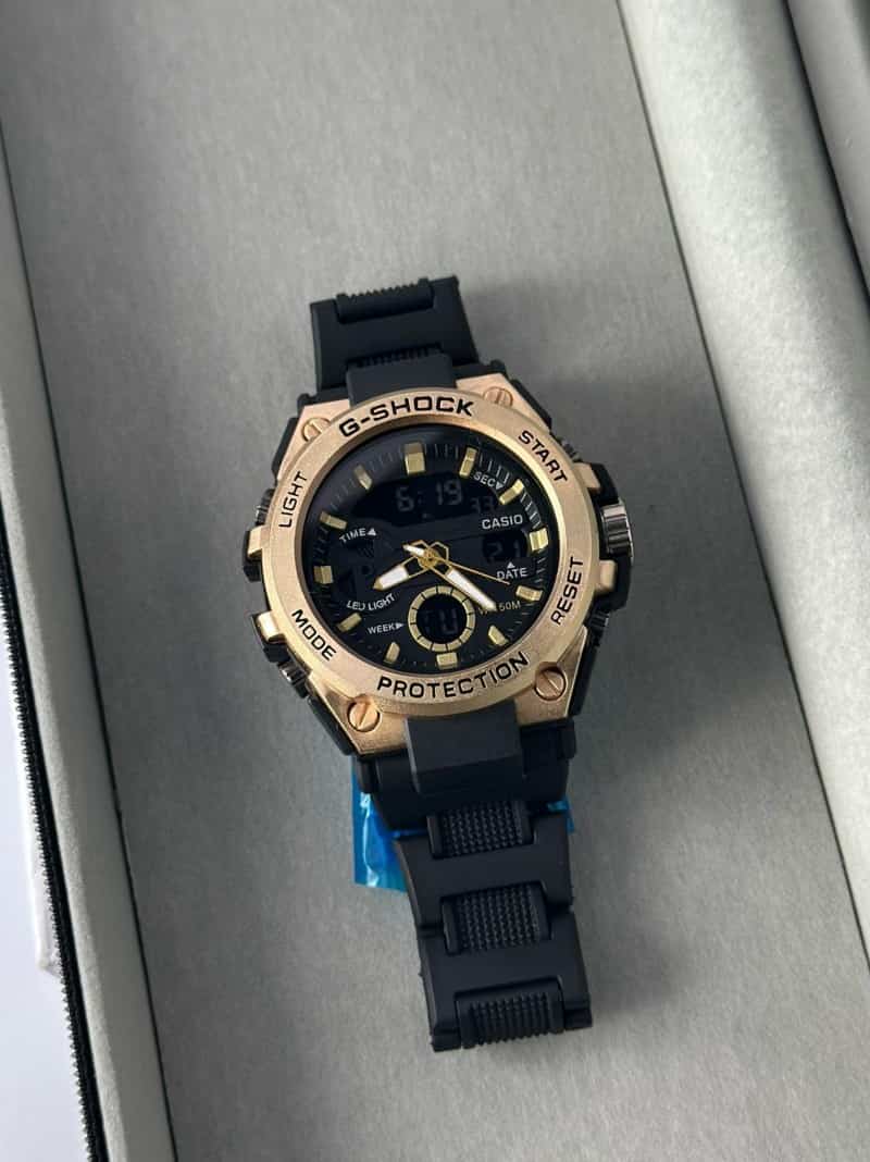 G SHOCK GA DUAL ANALOG BLACK GOLD