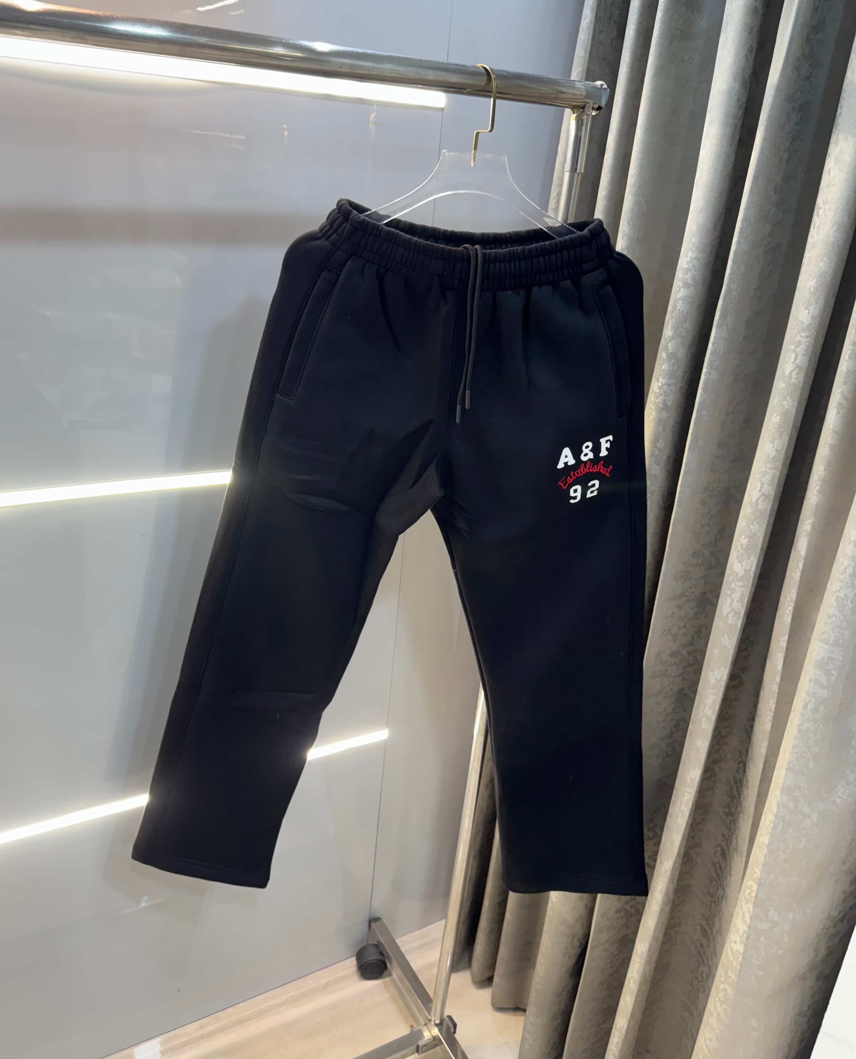 Abercrombie & Fitch Black Embroidery Logo Imported Trackpant Main image