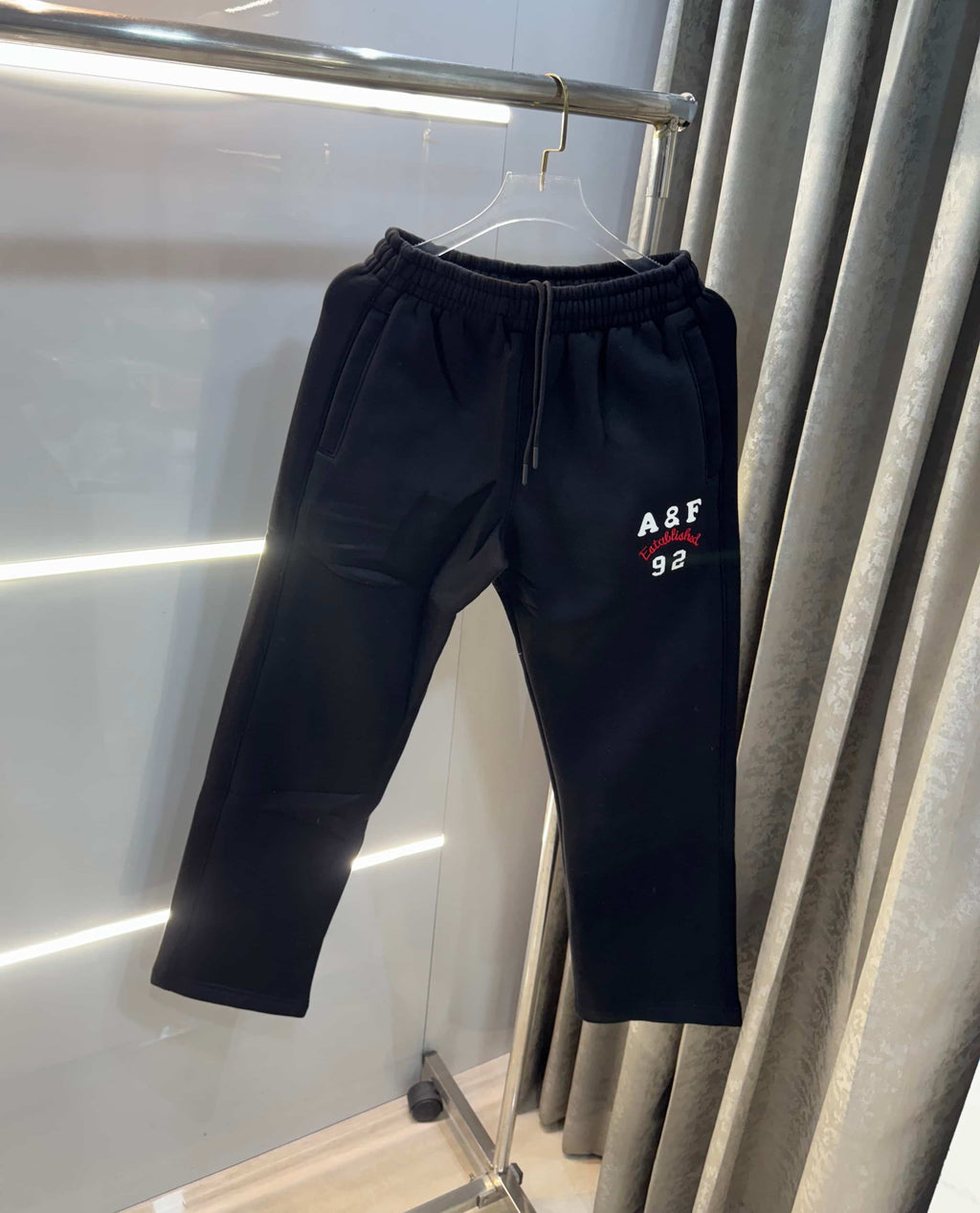 Abercrombie & Fitch Black Embroidery Logo Imported Trackpant