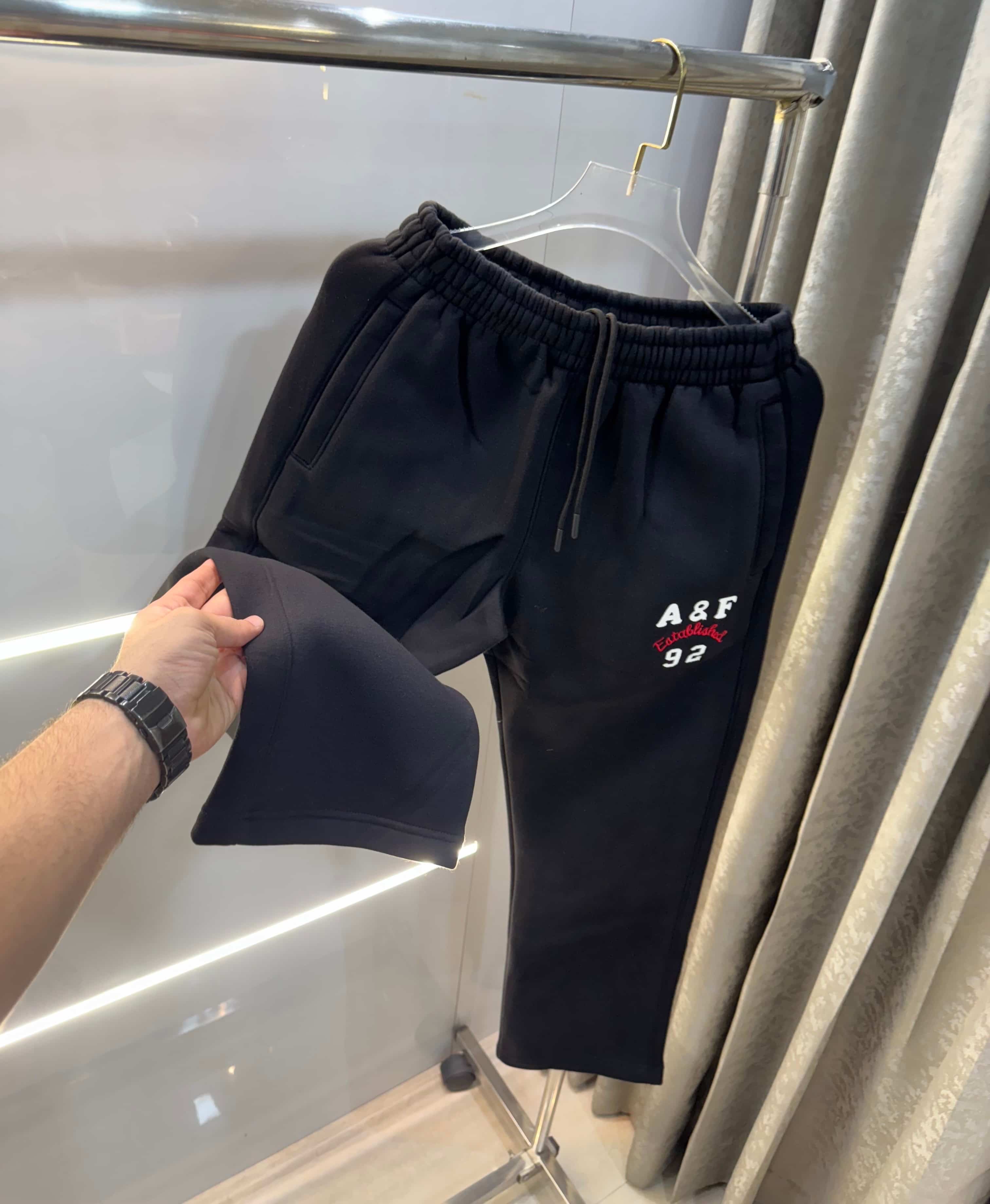 Abercrombie & Fitch Black Embroidery Logo Imported Trackpant Secondary image