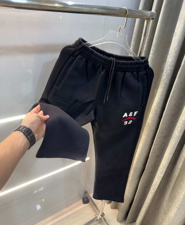 Abercrombie & Fitch Black Embroidery Logo Imported Trackpant