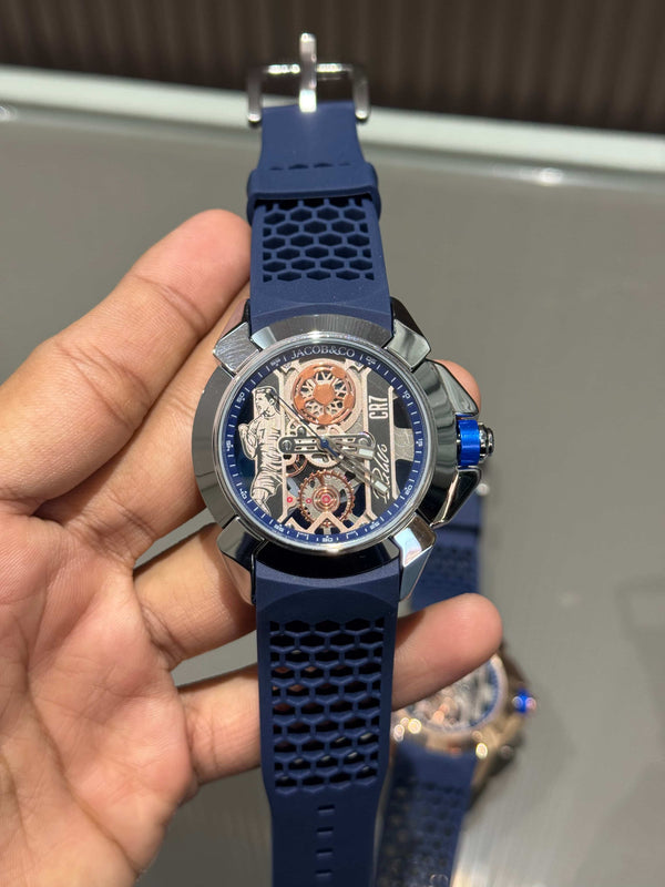 Jacob & Co. Silver Blue CR7 Ronaldo Premium Quartz Watch