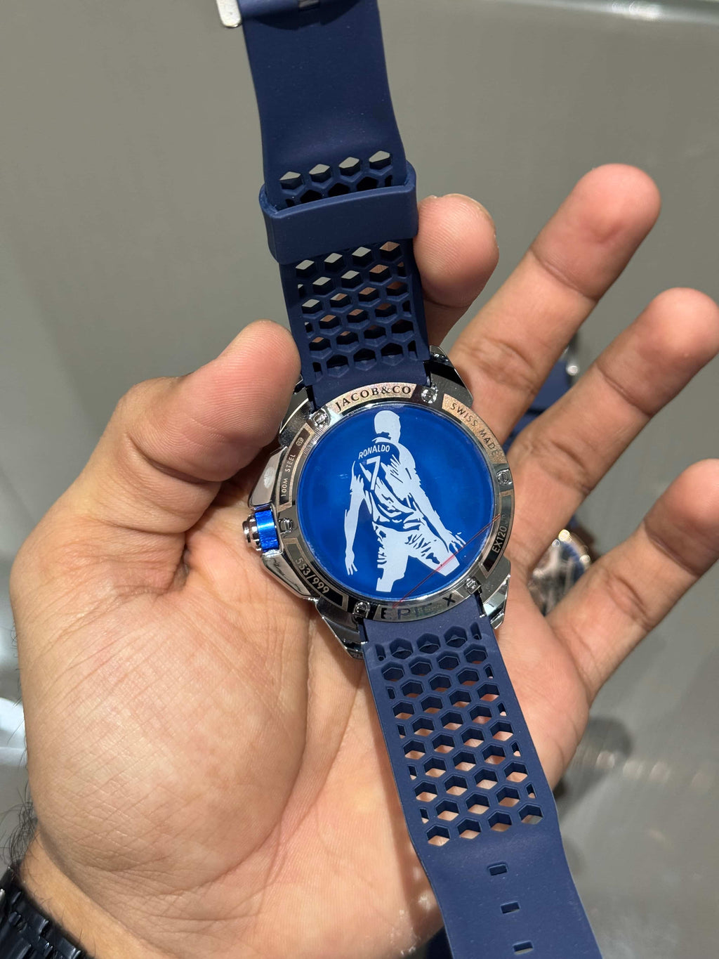 Jacob & Co. Silver Blue CR7 Ronaldo Premium Quartz Watch