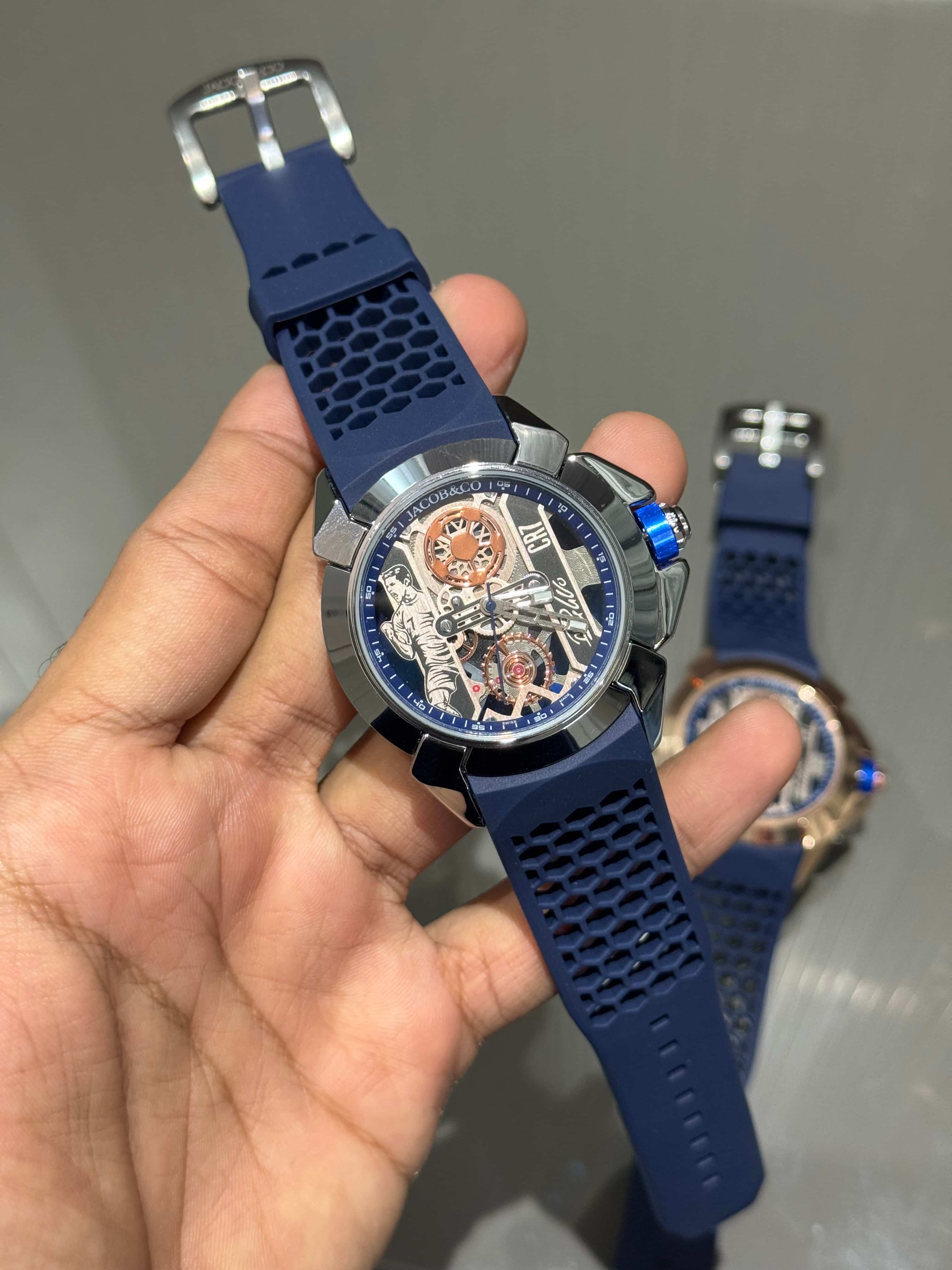 Jacob & Co. Silver Blue CR7 Ronaldo Premium Quartz Watch