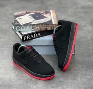 nike airforce 1 low BLACK UNIVERSITY RED