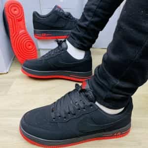 nike airforce 1 low BLACK UNIVERSITY RED