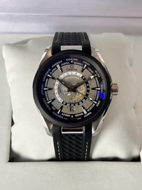 Omeg_a Seamaster Globe Black Quartz Back Open