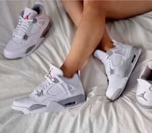 NIKE air jordan retro 4 white oreo fix sale