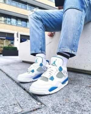 NIKE AIR JORDAN RETRO 4 MILITARY BLUE sale