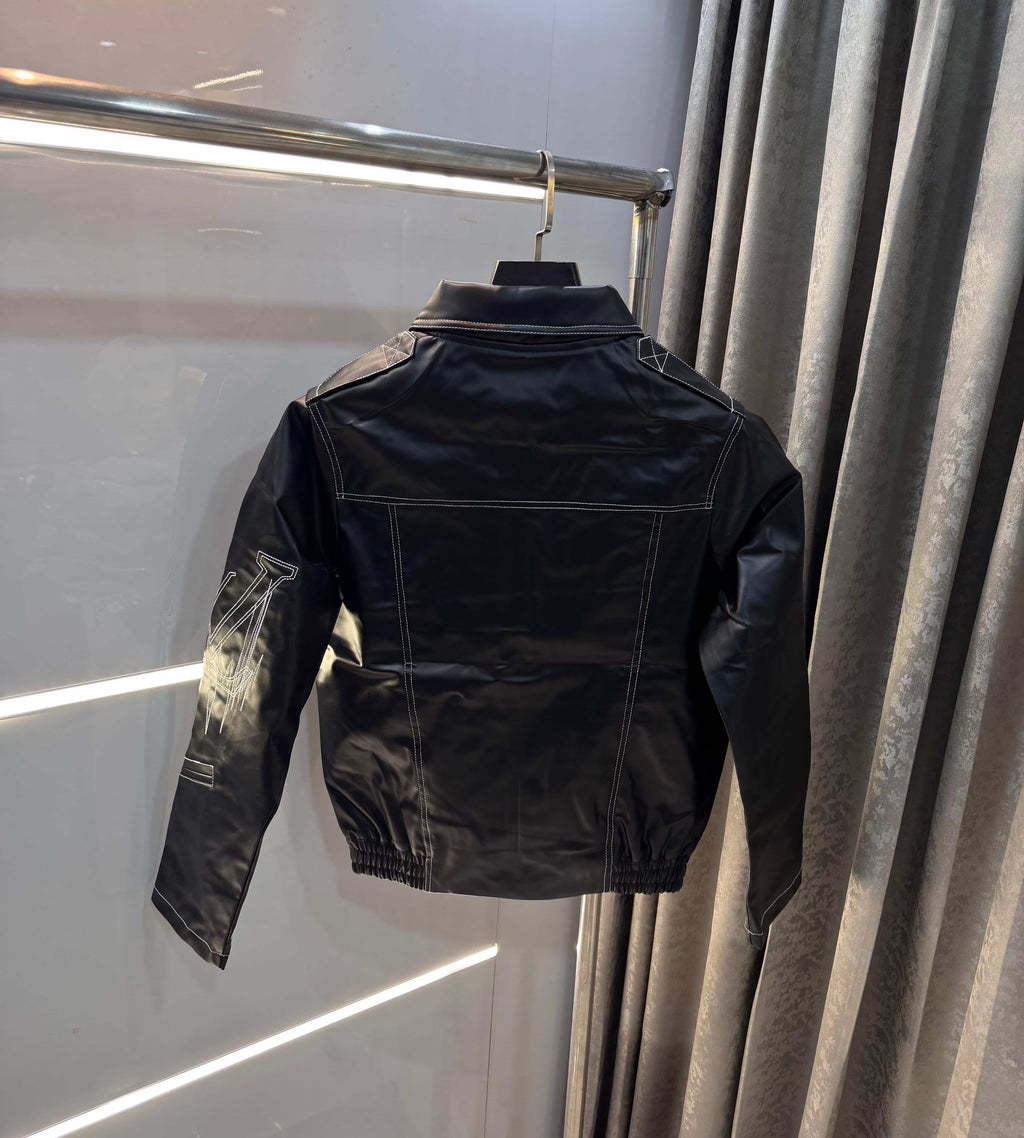 Louis Vuitto n Black ap dhillon Imported Premium Leather Jacket