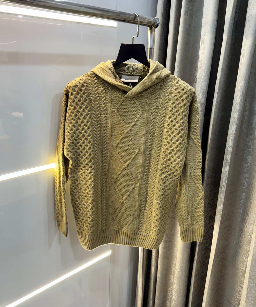 Essential Biege Imported Knitted Hoodie