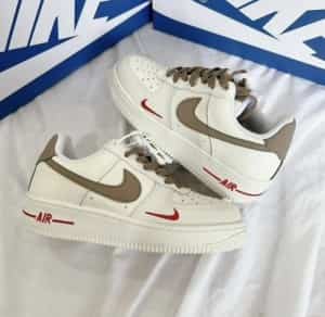 Airforc e 1 Mini red swoosh milk coffee Fix