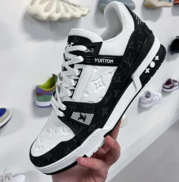 trainers monogram white black with lv kit