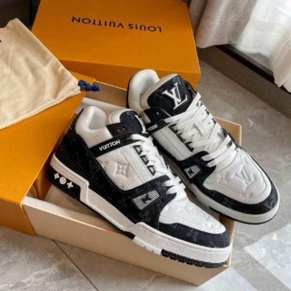 trainers monogram white black with lv kit