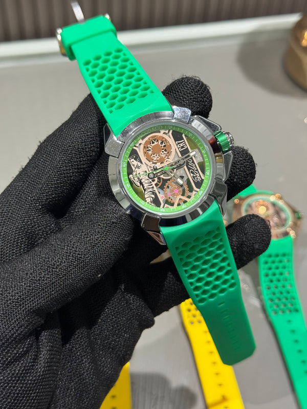 Jacob & Co. Silver Green CR7 Ronaldo Premium Quartz Watch